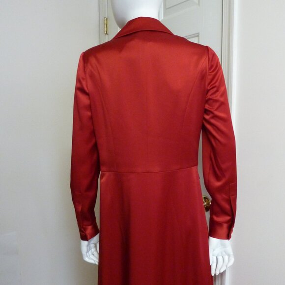 KITON Double-breasted Satin Asymmetric Hem Gown - Picture 6 of 8